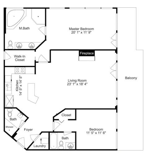 2 Bedrooms Apartment with balcony