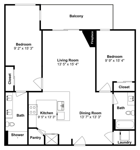 2 Bedrooms Premium Apartment with balcony and with mountain view