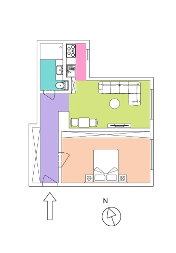 1 Bedroom Apartment with garden view
