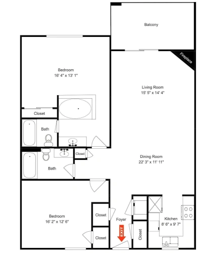 2 Bedrooms Standard room with balcony