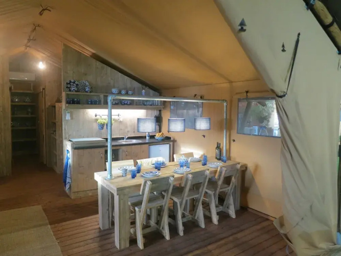 Lovely Tent with Kitchen & Bathroom Located near Pond