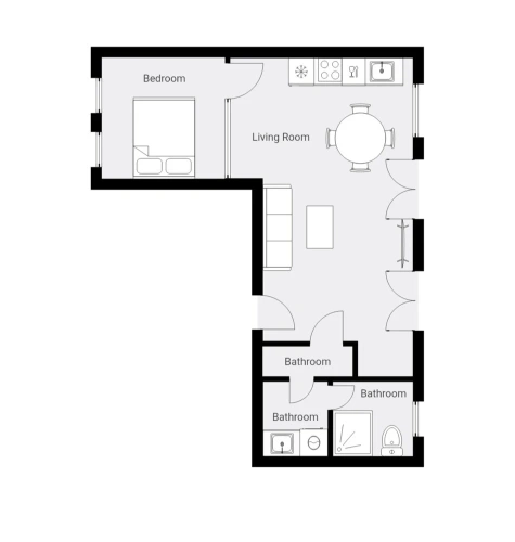 Apartment with courtyard view