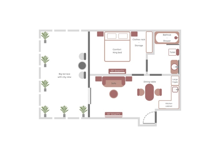 1 Bedroom Premier Suite with city view