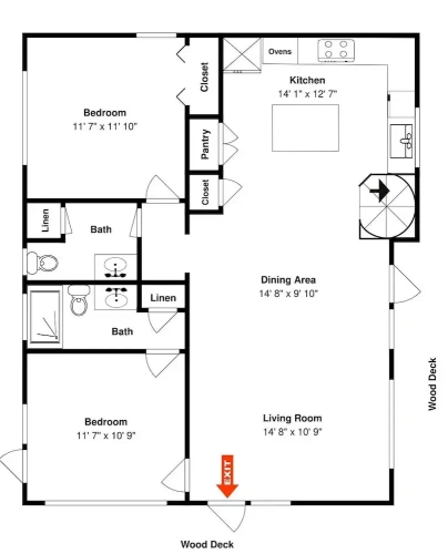 3 Bedrooms Cottage with balcony