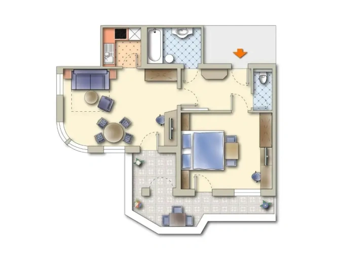 1 Bedroom Comfort Apartment with balcony