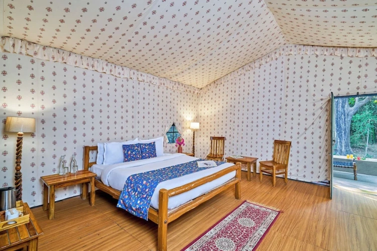 Tent with balcony