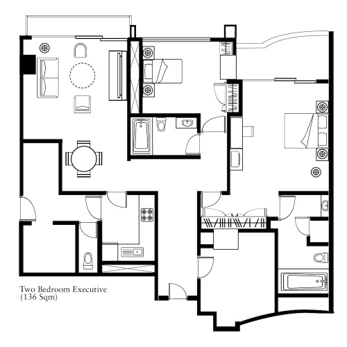 2 Bedrooms Executive room with balcony