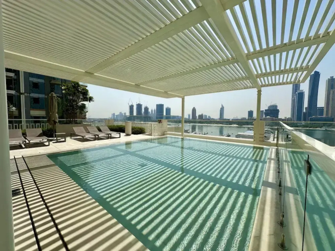Serene 1BR w Private Palm View Balcony