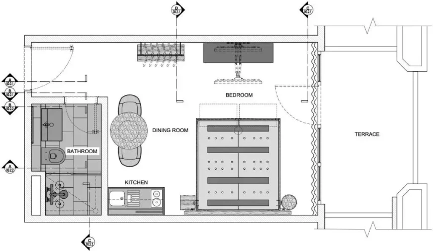 1 Bedroom Double Apartment