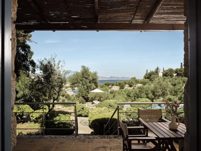 Cottage with balcony and with partial sea view