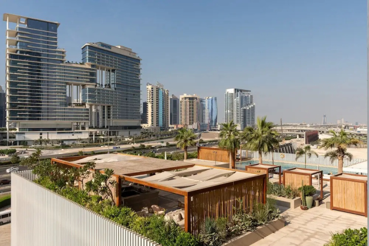 Chic Studio w Burj Khalifa View Balcony