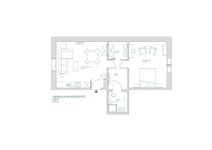 1 Bedroom Superior Double Apartment with mountain view