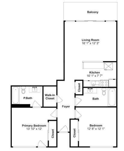 2 Bedrooms Standard room with balcony