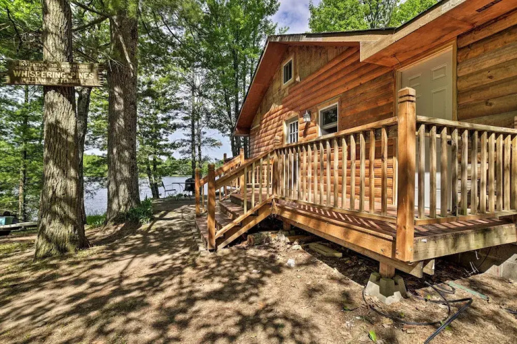 Burns Lake Cabin w/ Dock, Fire Pit, Rowboat & More