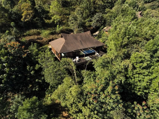 Cottage with balcony