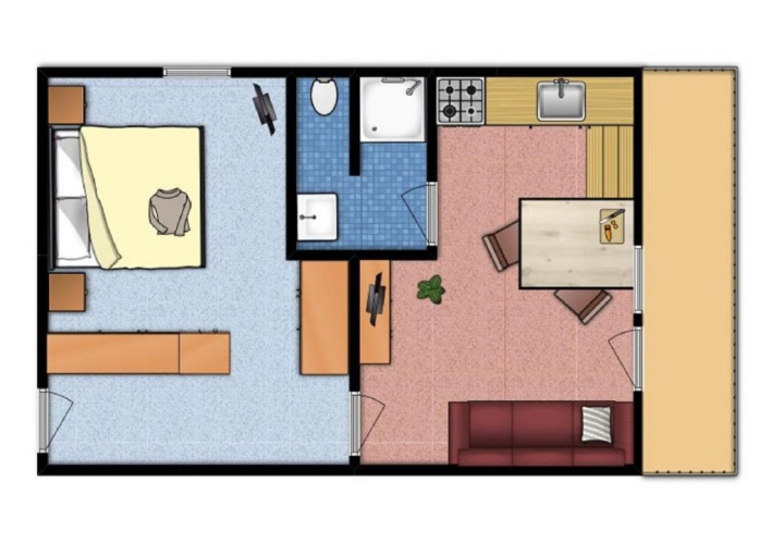 1 Bedroom Basement Apartment with balcony