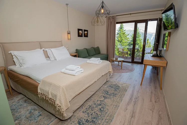 1 Bedroom Standard Triple room with balcony and with mountain view