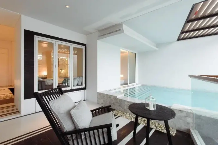 Double Suite with balcony and with pool view