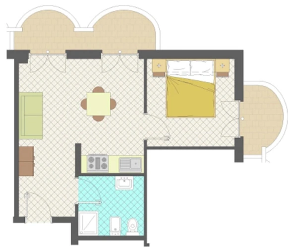 Double Apartment with balcony