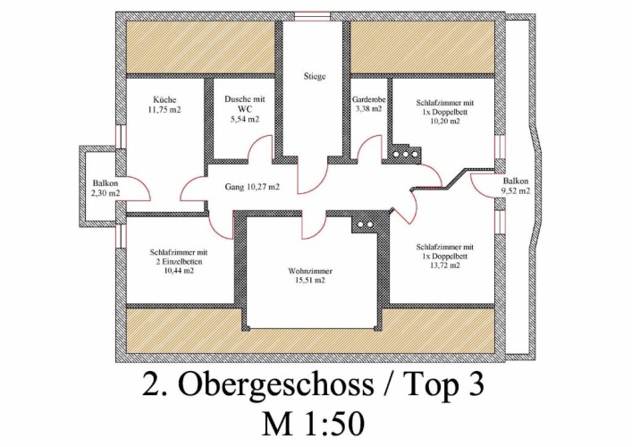 3 Bedrooms Double Apartment with balcony