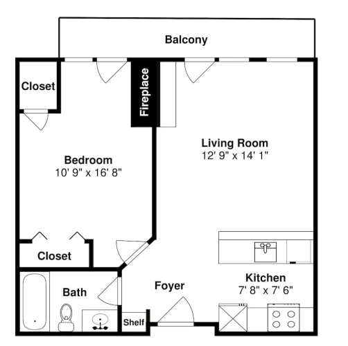 1 Bedroom Standard room with balcony