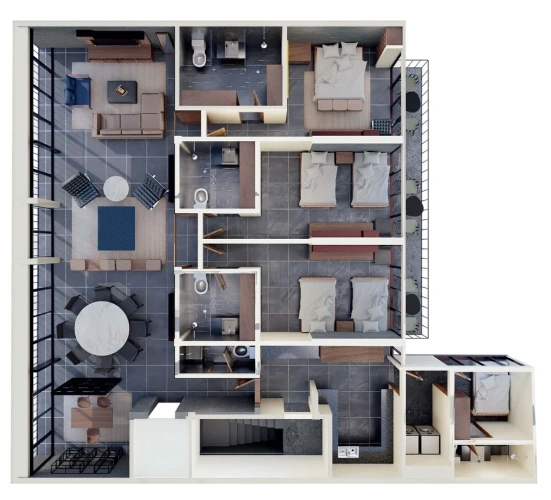 3 Bedrooms Superior Apartment with balcony