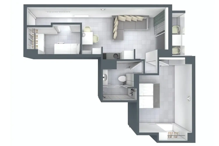 Family Apartment with balcony and with partial sea view