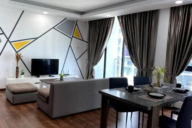 #2.1 Jazz Suites Large Bed Vivacity Kuching 3rooms