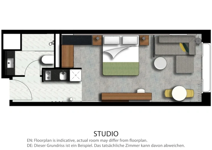 2 Bedrooms Studio