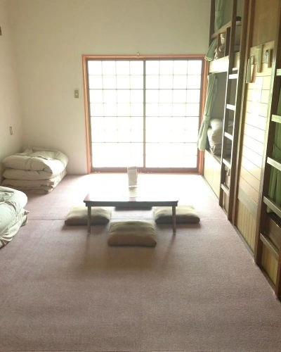 Bed in Dorm (female dorm) with balcony