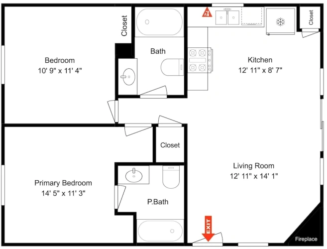 2 Bedrooms Studio