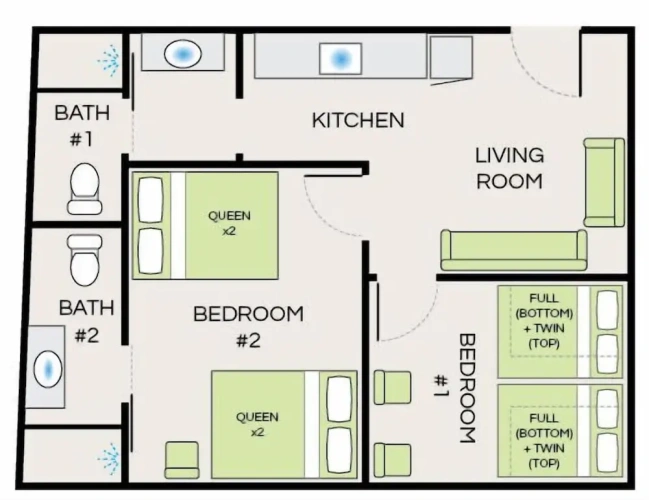 2 Bedrooms Double Suite