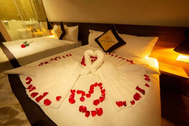 Deluxe Quadruple room with balcony and with view
