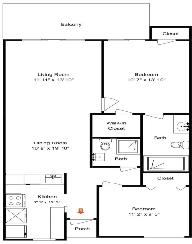 2 Bedrooms Standard room with balcony