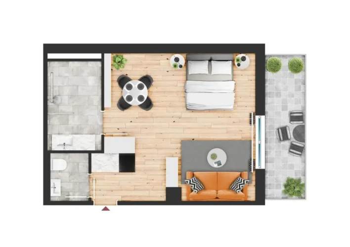 Apartment with balcony