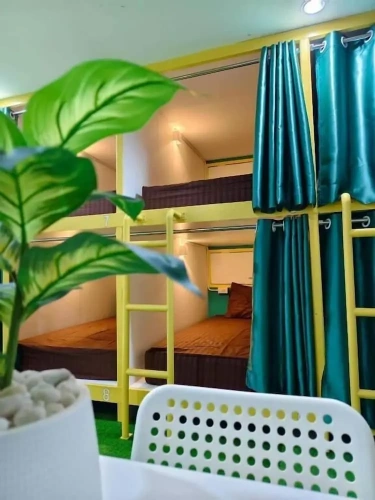 Bed in Dorm with city view
