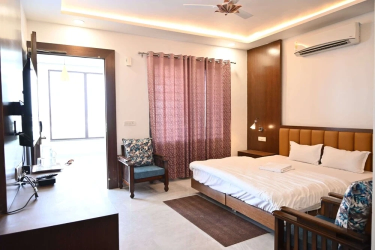 Deluxe Double room with balcony and with garden view