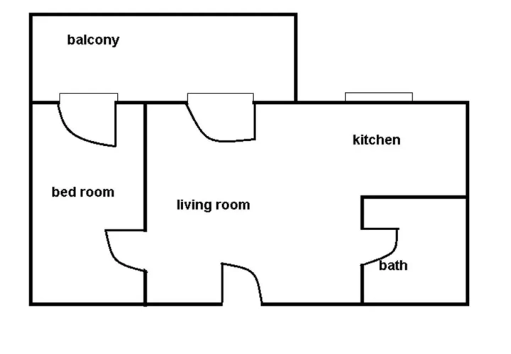 1 Bedroom Double Apartment with balcony