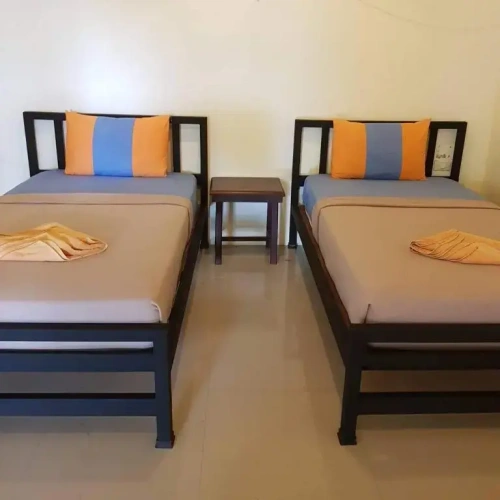 Bed in Dorm with balcony and with view