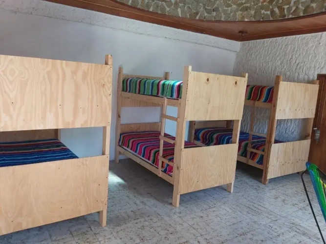 Bed in Dorm with balcony