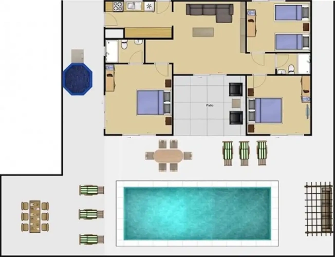 3 Bedrooms Villa beachfront