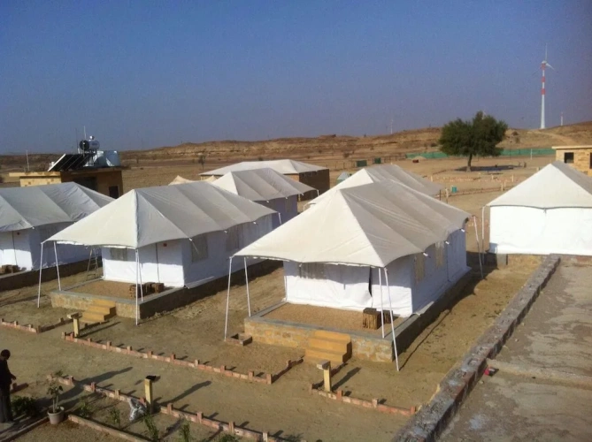 Tent with balcony and with view