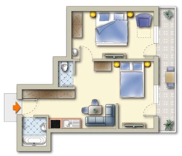 1 Bedroom Standard Family room