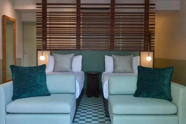 Classic Twin room with balcony and with pool view