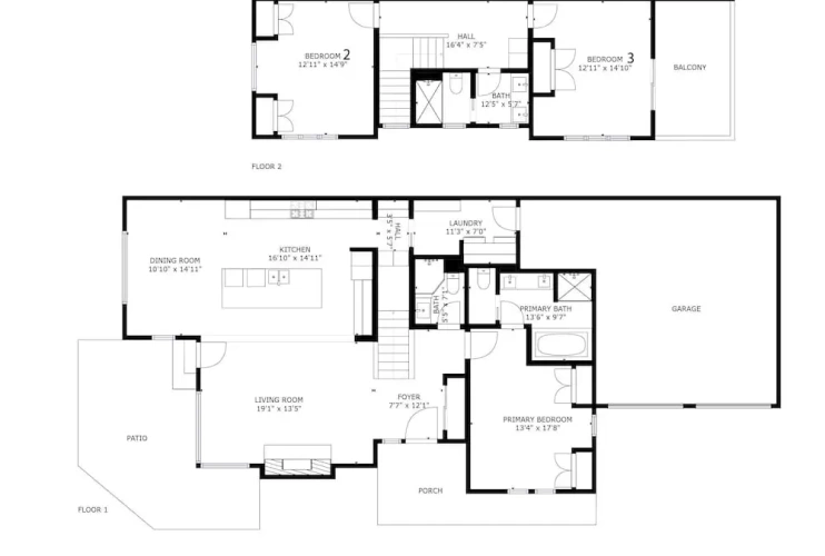 3 Bedrooms Cottage with balcony