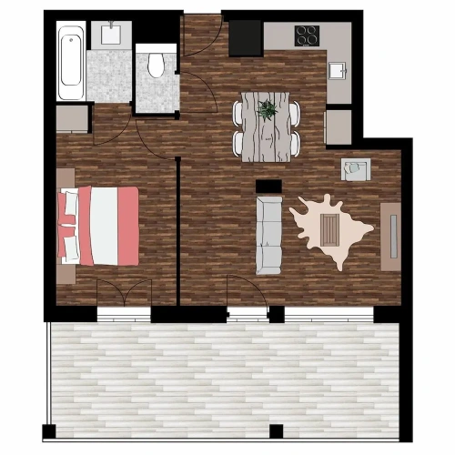 1 Bedroom Apartment with balcony