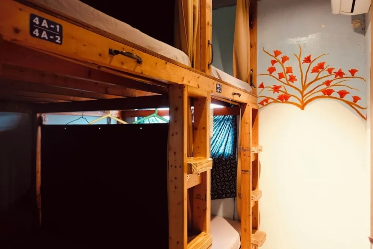 Bed in Dorm (female dorm) with balcony