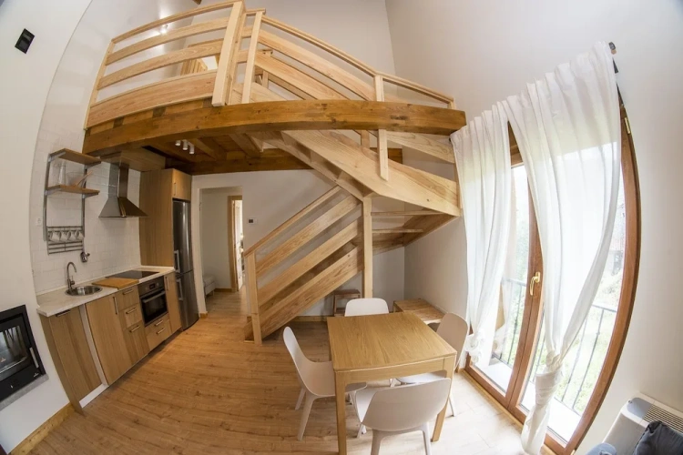 Bed in Dorm Duplex with park view