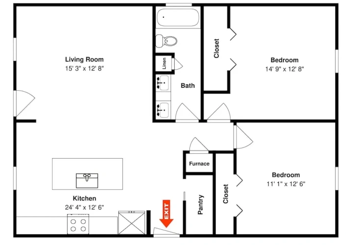 3 Bedrooms Cottage with balcony