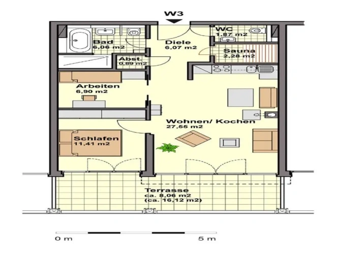 2 Bedrooms Apartment with sea view